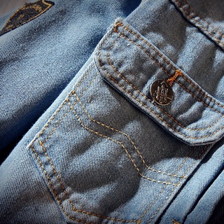 Los hombres más reciente chaqueta de moda Slim Fit Denim vaquero masculino Jeans chaqueta Outwear (4)