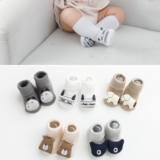 DELLI Girls Newborn Floor Socks Toddler Non-Slip Sole Baby Socks 1-3 Years old Keep Warm Winter Stereo Doll Infant Cotton Cartoon (8)
