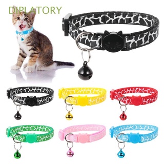 diplatory ajustable collar de perro lindo gato cabeza gatito collares collares de gato suministros para mascotas cachorro hebilla gato accesorios campana colgante/multicolor