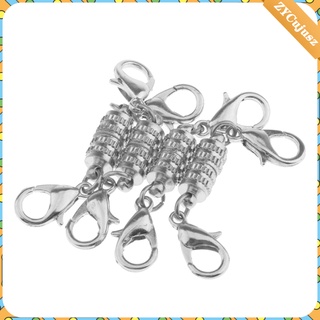 5 broches magnéticos chapados en plata con broche de langosta para hacer joyas