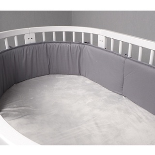 OMG* 4 unids/set cama de bebé Color sólido algodón cuna parachoques tira de cuna anticolisión Anti-caída barrera para la cama de los niños decoración accesorios (8)