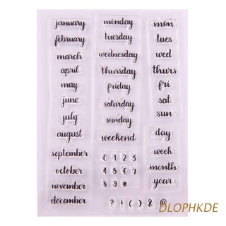 DLOPHKDE English Words Silicone Clear Seal Stamp DIY Scrapbooking Embossing Photo Album