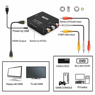 Rca a HDMI 1080p Mini compuesto CVBS AV convertidor De audio y video AV2HDMI Granito (4)