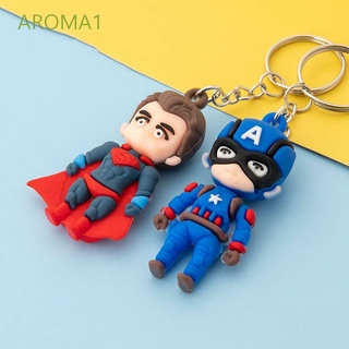 Aroma1 niños juguete Batman bolsa colgante Iron Man Superman Marvel héroe llavero Spiderman llavero