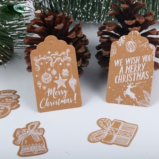 50 etiquetas de navidad de papel Kraft, etiquetas de embalaje para fiestas de navidad, bricolaje, suministros [Jane Eyre] (2)