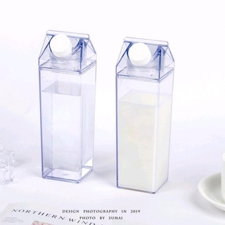 Botella de agua de leche transparente portátil caja de leche al aire libre 500ml botellas de beber H7P5