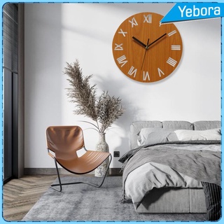 Yebora reloj De pared De madera De 12 pulgadas Operado Por batería Para el hogar/oficina