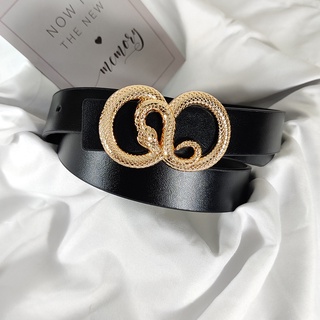 Diseñador cinturones para las mujeres de alta calidad doble anillo de serpiente hebilla Jeans cinturón de los hombres de cuero de la Pu Cinturon Mujer de lujo Cummerbun
