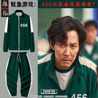 2021 calamar juego chaqueta de los hombres chaqueta Li Zhengjae mismo ropa deportiva pantalones de chándal más el tamaño 456 001 marea nacional otoño suéter redondo seis