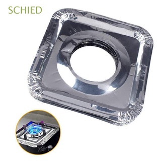 SCHIED 10pcs Stove Liners High Temperature Resistance Gas Stove Pad Stove Covers Cleaning Pads Disposable Oil Proof Cooking Accessories Aluminum Foil Greaseproof Paper Kitchen Gadget Sets