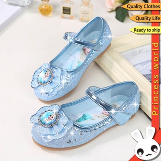 Zapatos de las niñas Frozen 2 Elsa princesa zapatos de los niños kasut Frozen Softsole de tacón bajo zapato fiesta de cumpleaños kasut perempuan
