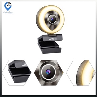 Webcam 1080p con micrófono y anillo de luz Web cámara Web Streaming Webcam (7)