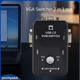 usb 2.0 vga kvm switcher 2 puertos interruptor 2 en 1 vga interruptor vga splitter box