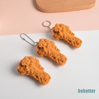[mejor] llavero de alimentos de imitación de pollo frito nuggets pollo pierna comida colgante juguete regalo
