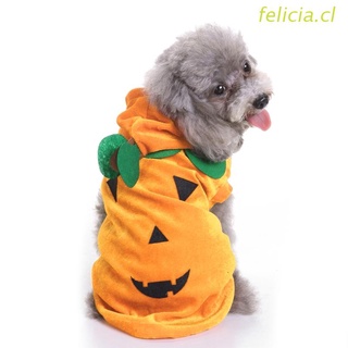 felicia perro gato disfraz de calabaza de halloween, disfraz de cosplay mascota, cachorro caliente trajes de lana sudadera con capucha animal otoño ropa de invierno