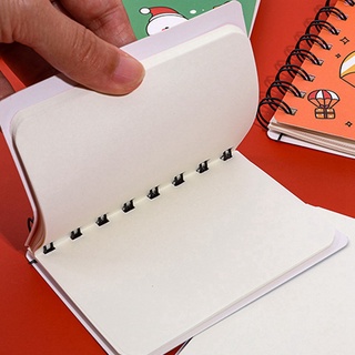1Set lindo navidad Mini bobina cuaderno bloc de notas cuaderno estudiante oficina papelería (8)