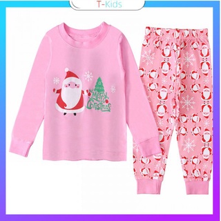 Pijamas de Navidad para niñosChristmas Traje de pijama de dos piezas de Papá Noel