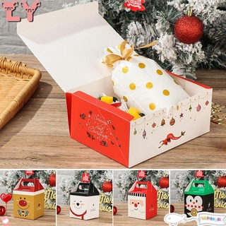 ly regalos embalaje cajas de regalo de navidad caja de galletas feliz navidad favores dulce galleta caramelo regalo para amigo fiesta decoración muñeco de nieve impreso ciervo santa claus