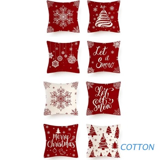 algodón 4pcs navidad rojo lino abrazo funda de almohada vacaciones hogar decoración funda de almohada