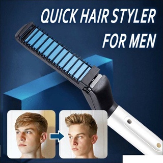 Los hombres rápido enderezador de barba Styler peine multifuncional rizador de pelo mostrar gorra herramienta eléctrica estilizador de pelo para hombres