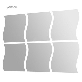 Yku_6 pzs/juego de calcomanías extraíbles para espejo de pared/decoración de arte/hogar/habitación (9)