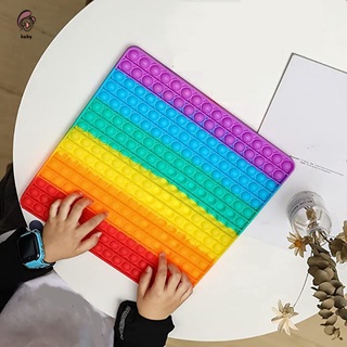 Gran tamaño Push Pop It juego Fidget juguete de silicona arco iris tablero de ajedrez burbuja Popper Fidget juguetes sensoriales alivio del estrés regalos (1)