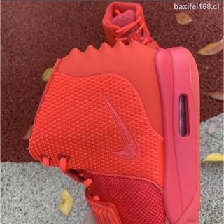Listo stock Nike Air Yeezy 2 NRG Kanye zapatos de hombre rojo coco Mr Kan zapatos para correr 508214-660 (8)