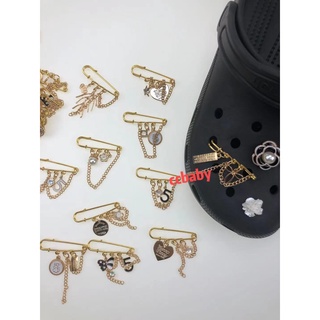 Hoja perla cadena colgante Crocs Pin Jibbitz para Crocs mujeres DIY zapatos accesorios Jibbitz Charm