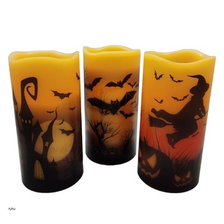 tyhu 3 pzs velas parpadeantes sin llama/luz led con pilas para halloween castillo de brujas/barra/accesorios para fiestas