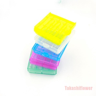 Takashiflower caja de almacenamiento translúcida de plástico portátil para batería AA AAA