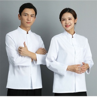 Chef uniforme de manga larga Chef chaqueta de los hombres mujer ropa de trabajo cocina restaurante cocinero PowerCHEF camisa blanca