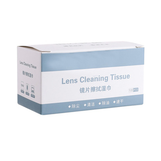 atlantamart 100 unids/caja de gafas limpiador de tela desechable desengrasante papel pre-humedado lente limpieza toallitas para vidrio (5)