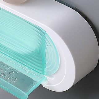 overcharming 1 juego de caja de jabón de diseño montado en la pared a prueba de polvo de plástico escurridor de jabón titular para baño (7)