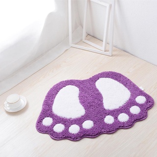Kidsup-Alfombra de baño, patrón de huella, alfombra absorbente de agua para puerta del hogar, baño, sala de estar (4)