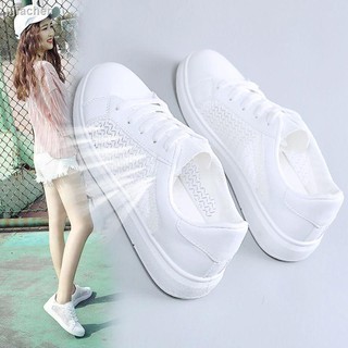 Primavera y verano transpirable de las mujeres s zapatos de todo-partido blanco zapatos femeninos estudiantes de la calle estilo de cuero blanco zapatos coreano casual solo zapatos zapatillas de deporte
