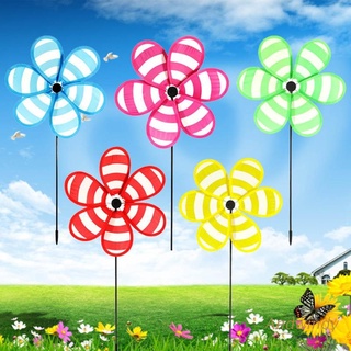 AND 5pcs Stripes Wind Spinners Lawn Pinwheels Windmill Party Pinwheel Wind Spinner