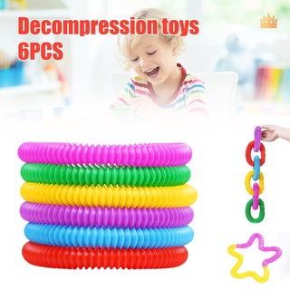 6pcs tubos Pops juguetes sensoriales para niños autistas y Fidgets para niños juguetes de alivio del estrés