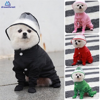 Df Pet Dog impermeable mono impermeable con capucha perro pequeño todo incluido impermeable con zapatos de lluvia suministros para mascotas (1)