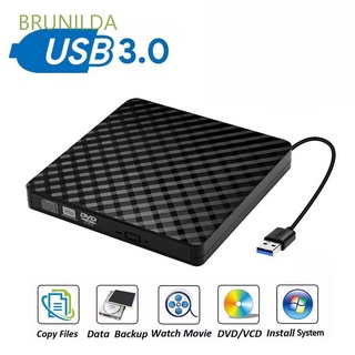 BRUNILDA Durable CD Drive External Player Drives Cases Portable For PC Laptop Computer CD/DVD-RW USB 3.0 Writer Optical Drives Cases/Multicolor