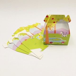 12pcs Jungle Safari Animal Candy Box pequeña caja de papel para cumpleaños decoración festiva