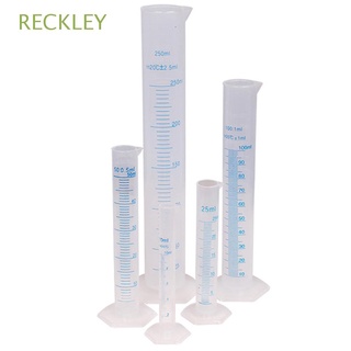 reckley laboratorio herramientas de medición cilindro herramientas de cocina plástico cilindro graduado química cocina transparente medición de líquido 10/25/50/100/250/500ml escuela laboratorio herramienta tubo graduado