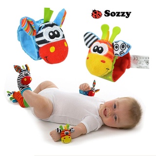 wywy 4 pcs Cartoon Baby Toys 0-12 Months Baby Rattles Children Infant Newborn Toys Soft Plush Sock Baby Rattle Toy Wrist Stra teclado