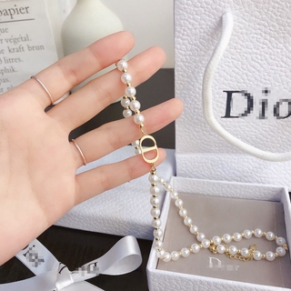 Dior collar con cadena De perlas para mujer