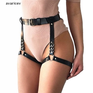 AVAR Sexy Women Faux Leather Waist Leg Cincher Garter Belt Harness Panty Punk Costume .