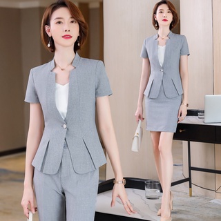 High-end business suit women's summer thin fashion suit dress temperament interview business hotel formal suit work clot
