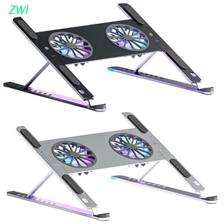 ZWI Boneruy Foldable Laptop Holder With Cooling Fans Portable Tablets Stand Bracket for 15.6in Notebook PC Pad