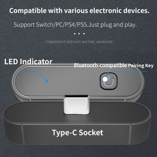 Adaptador Transmisor Inalámbrico compatible Con Bluetooth Con Enchufe De Micrófono De 3,5 Mm Para Interruptor/Para PC PS4 PS5 HARDWORK