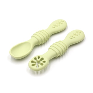 aa 2 pzs cucharas de silicona para bebés/recién nacidos/cucharas de alimentación/utensilios de entrenamiento (8)