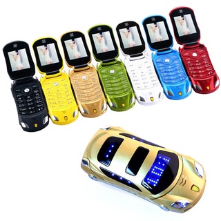 mini carro en forma de celular flip 1.8 pulgadas dual sim luz led mp3 para niños