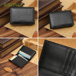 biblingg negro cartera de los hombres de cuero genuino monedero nueva moda id tarjeta de crédito bifold clip de dinero